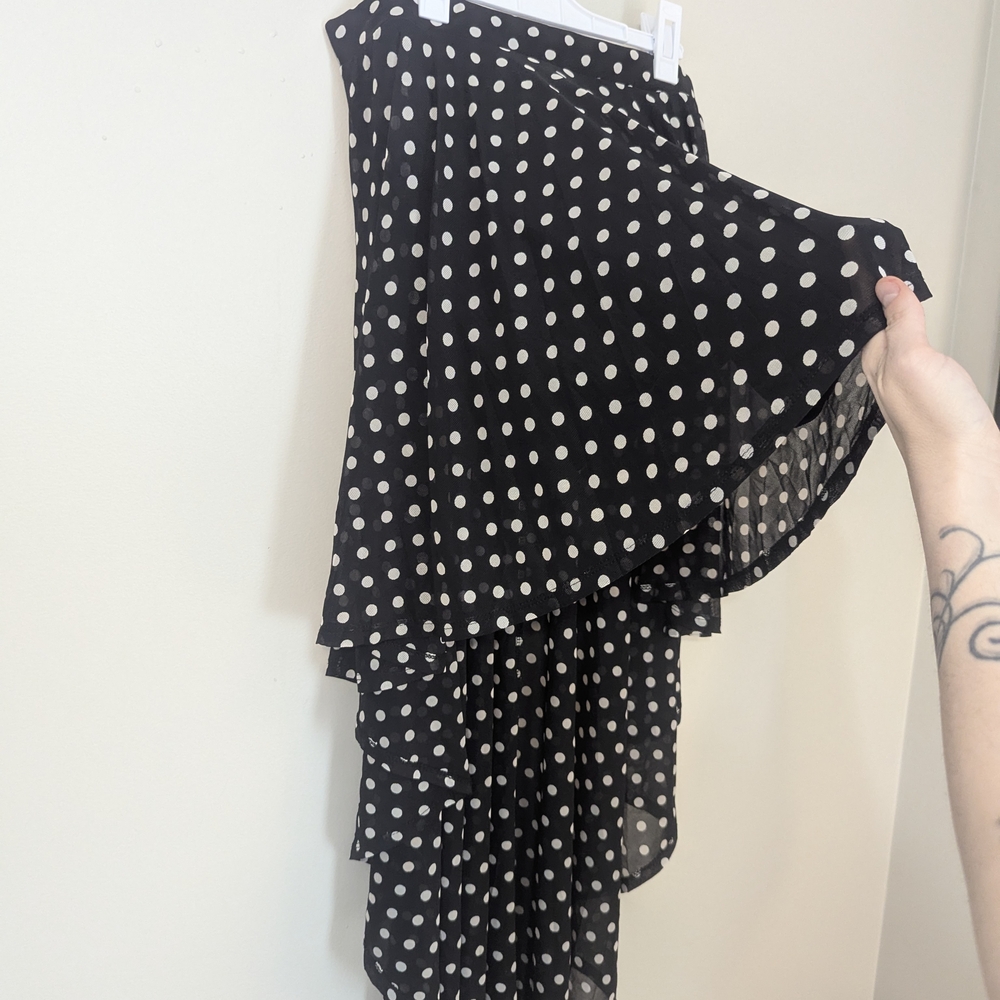 Forever 21 Asymmetrical Black and White Midi Skirt